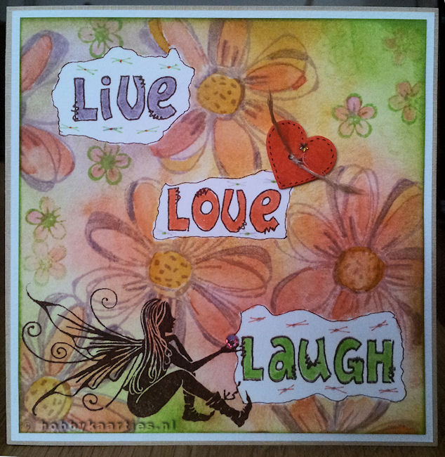 Live love laugh distress ink kaartje