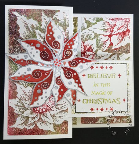 Swirly Poinsettia, Poinsettia, Holly en Damask Reindeer